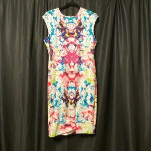 Bisou Bisou White Floral Sleeveless Dress